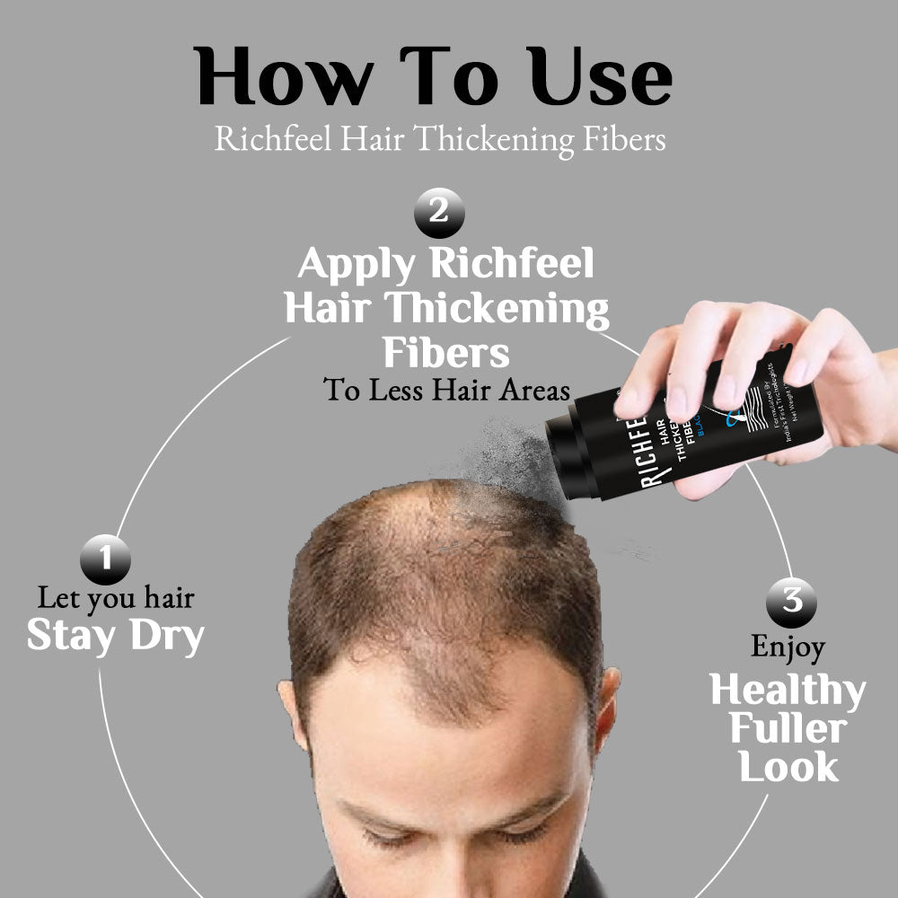 Richfeel Hair Thickening Fibers Black (B1G1) 28gm – richfeelnaturals.com