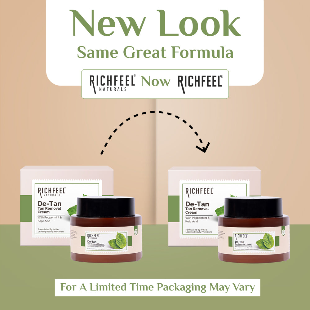 De-Tan Cream | Brightens & Evens Skin | Kojic Acid & Alpha Arbutin | 100g