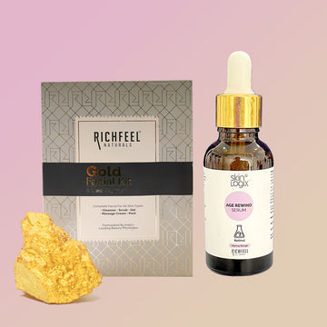 Richfeel Gold facial kit 30gm With Skin Logix Age Rewind Serum 30 ml