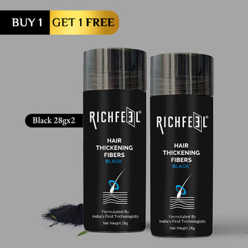 Richfeel Hair Thickening Fibers Black (B1G1) 28gm