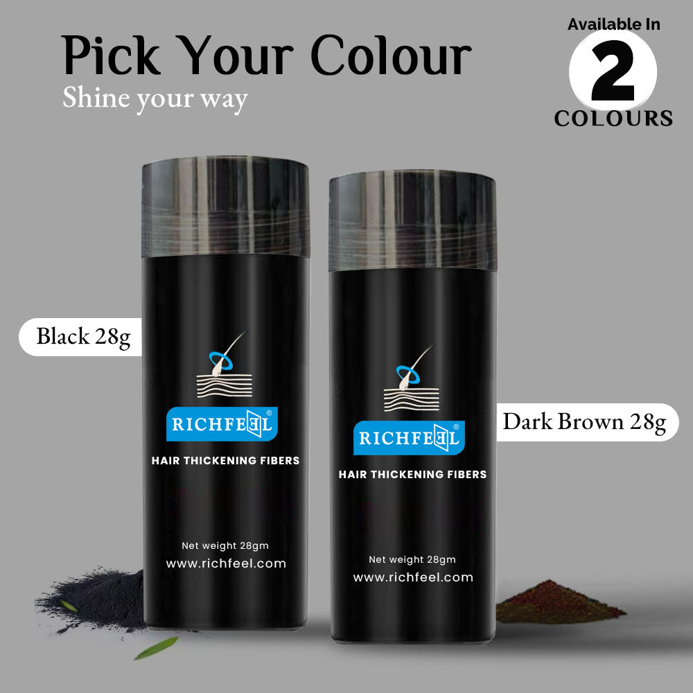 Richfeel Hair Thickening Fibers Black (B1G1) 28gm