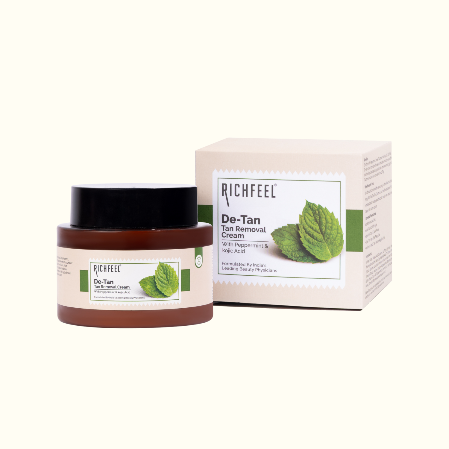 De-Tan Cream | Brightens & Evens Skin | Kojic Acid & Alpha Arbutin | 100g