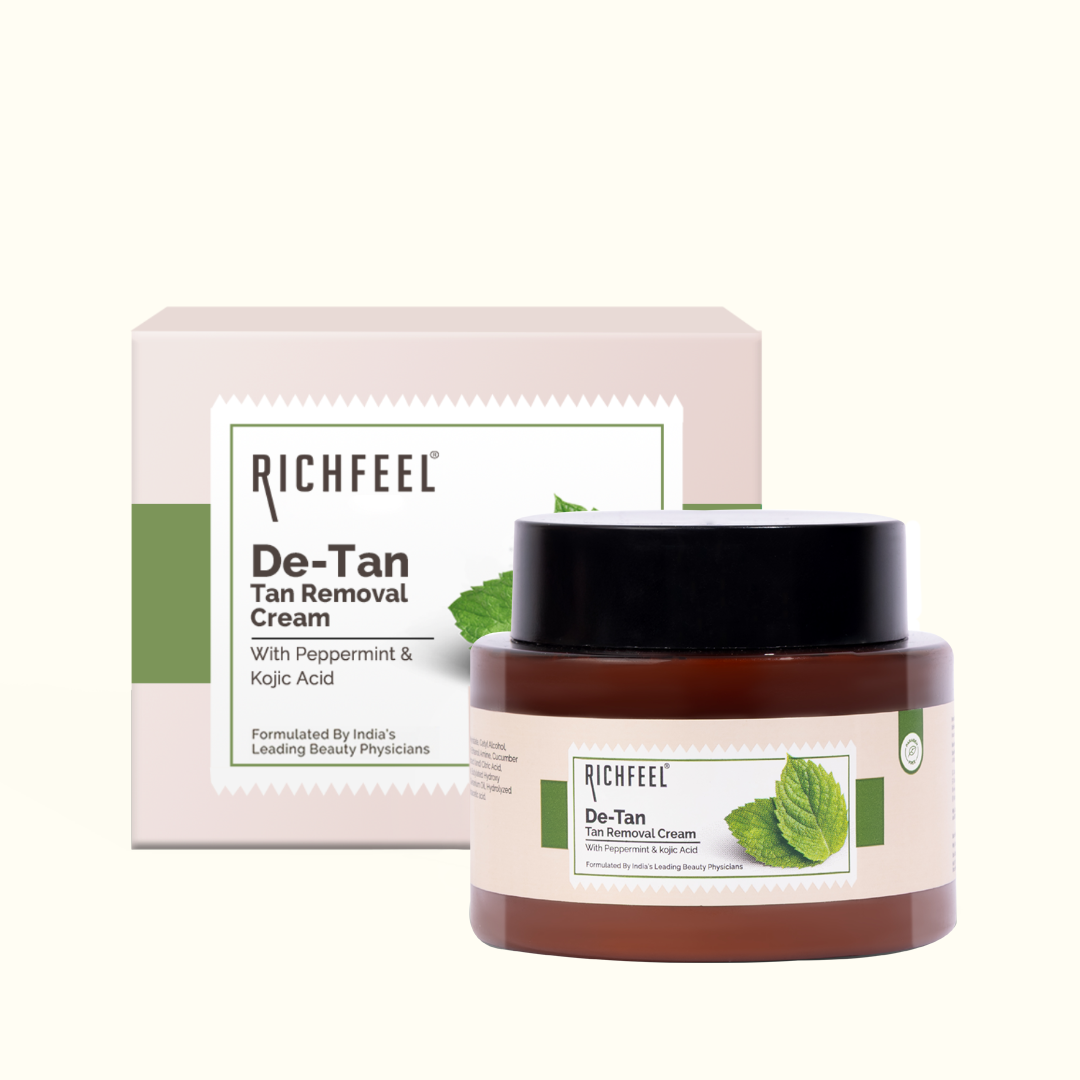 De-Tan Cream | Brightens & Evens Skin | Kojic Acid & Alpha Arbutin | 100g
