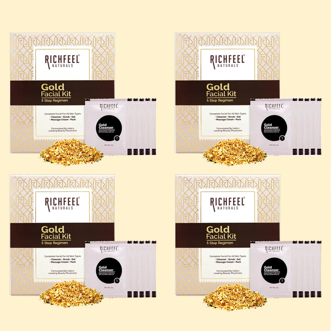 Richfeel Gold Facial Kit 5X6G Pack of 4