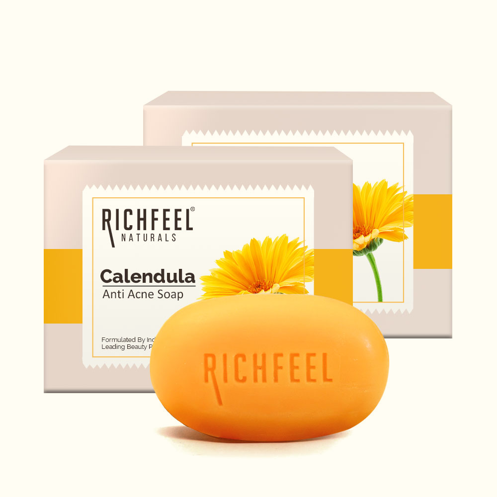 Anti-Acne Calendula Bath Soap | Brightens | Natural & Vegan | 75g Pack of 2