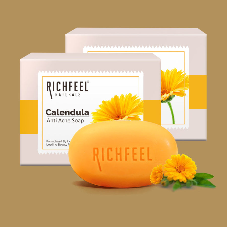 Richfeel Calendula Anti Acne Soap 75 G Pack of 2