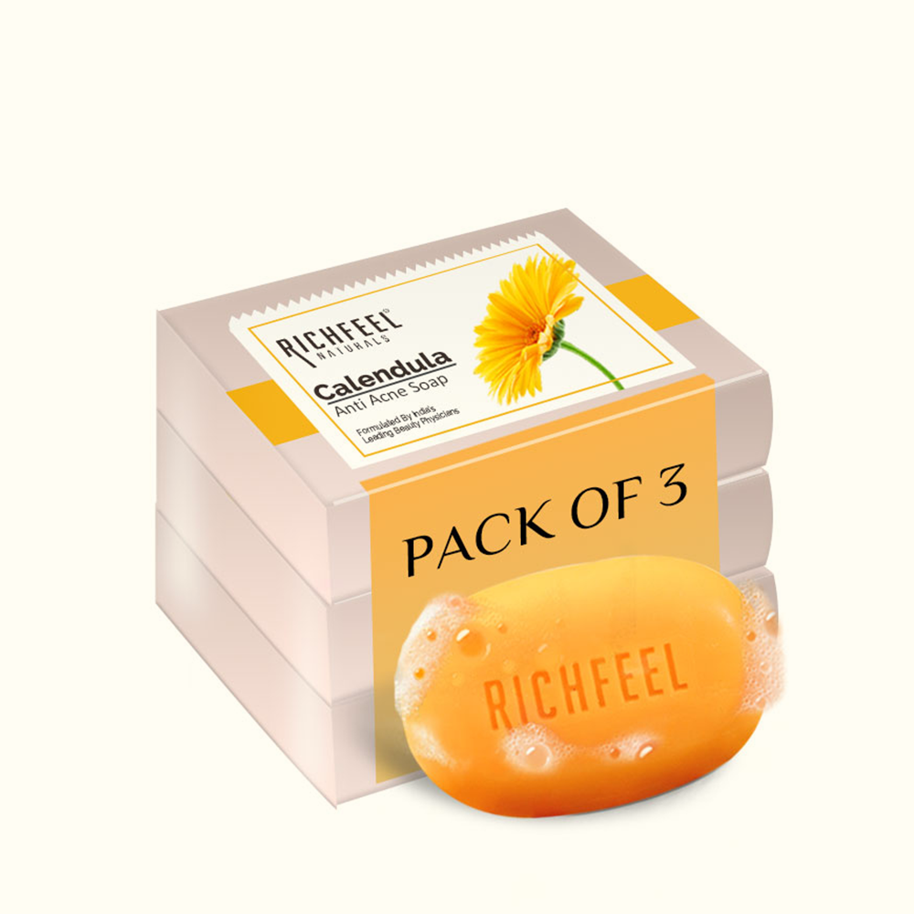 Richfeel Calendula Anti Acne Soap 75 G Pack of 3