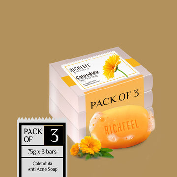 Richfeel Calendula Anti Acne Soap 75 G Pack of 3