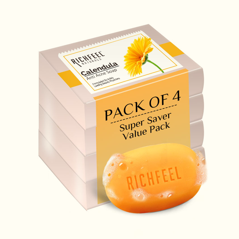 Richfeel Calendula Anti Acne Soap 75 G Pack of 4