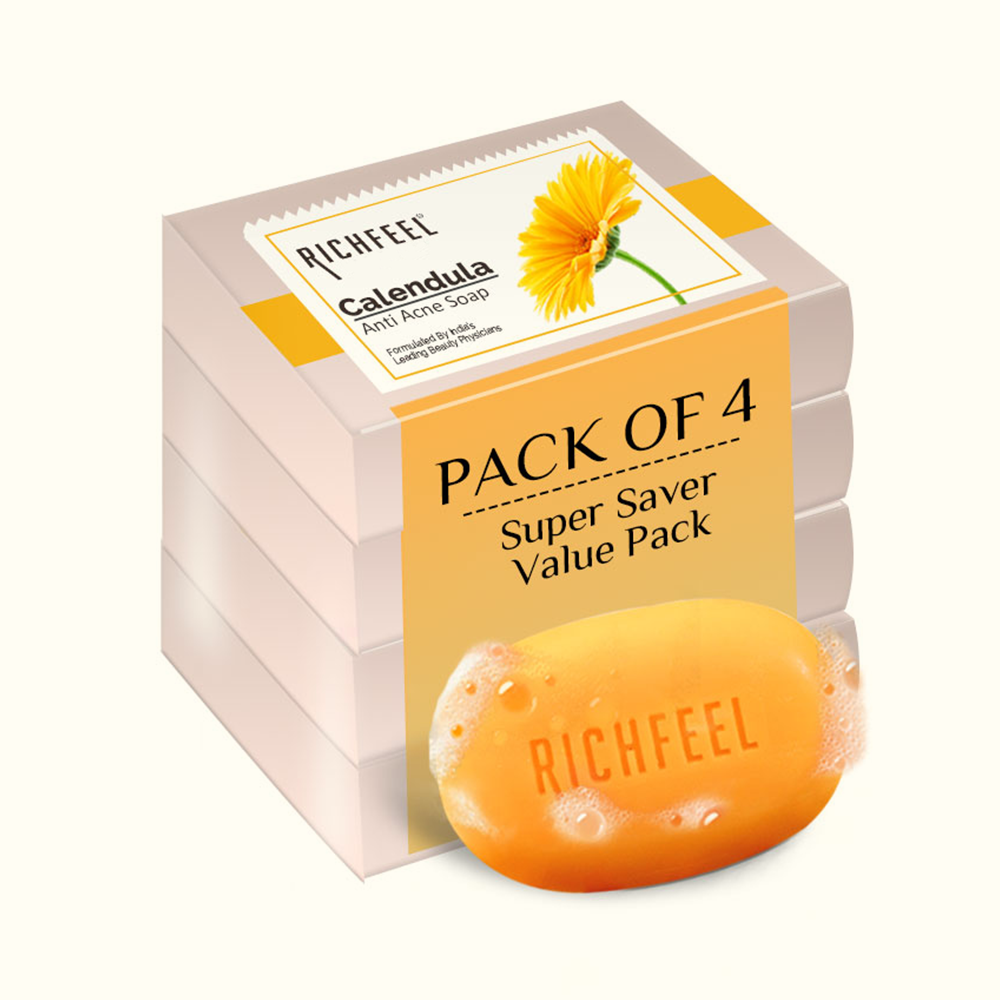 Richfeel Calendula Anti Acne Soap 75 G Pack of 4