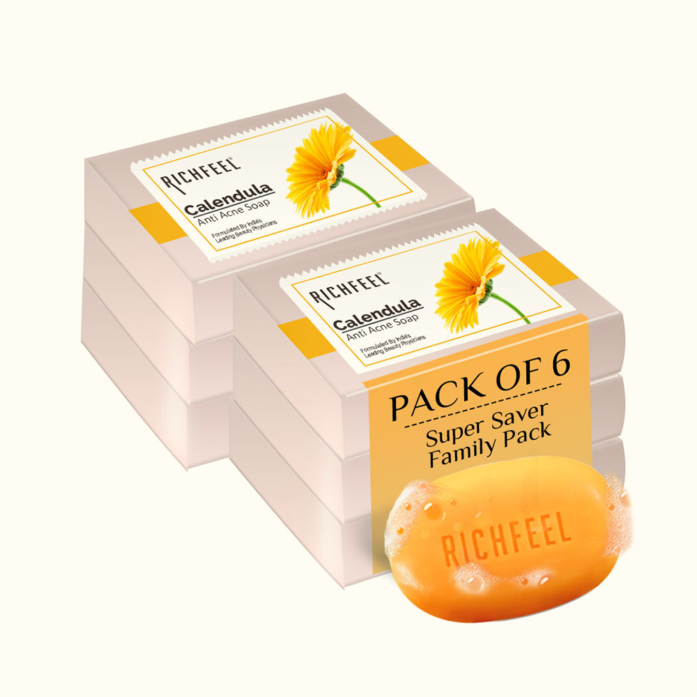 Richfeel Calendula Anti Acne Soap 75 G Pack of 6