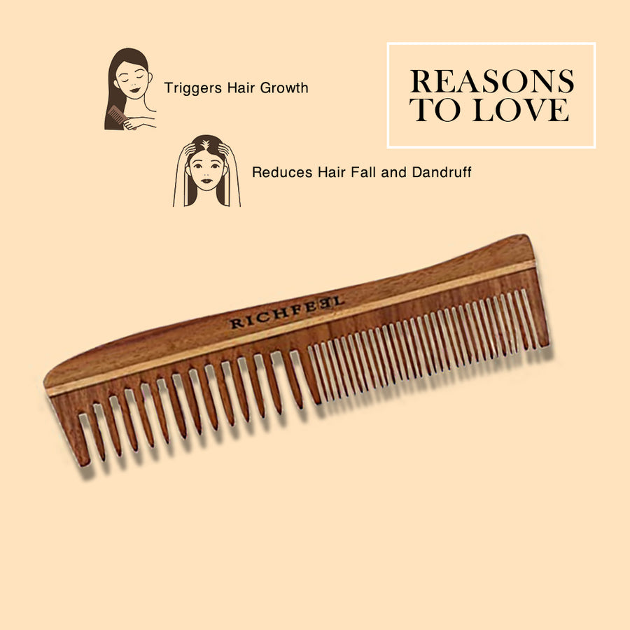 Richfeel Rosewood Handcrafted Combo Comb 100 g