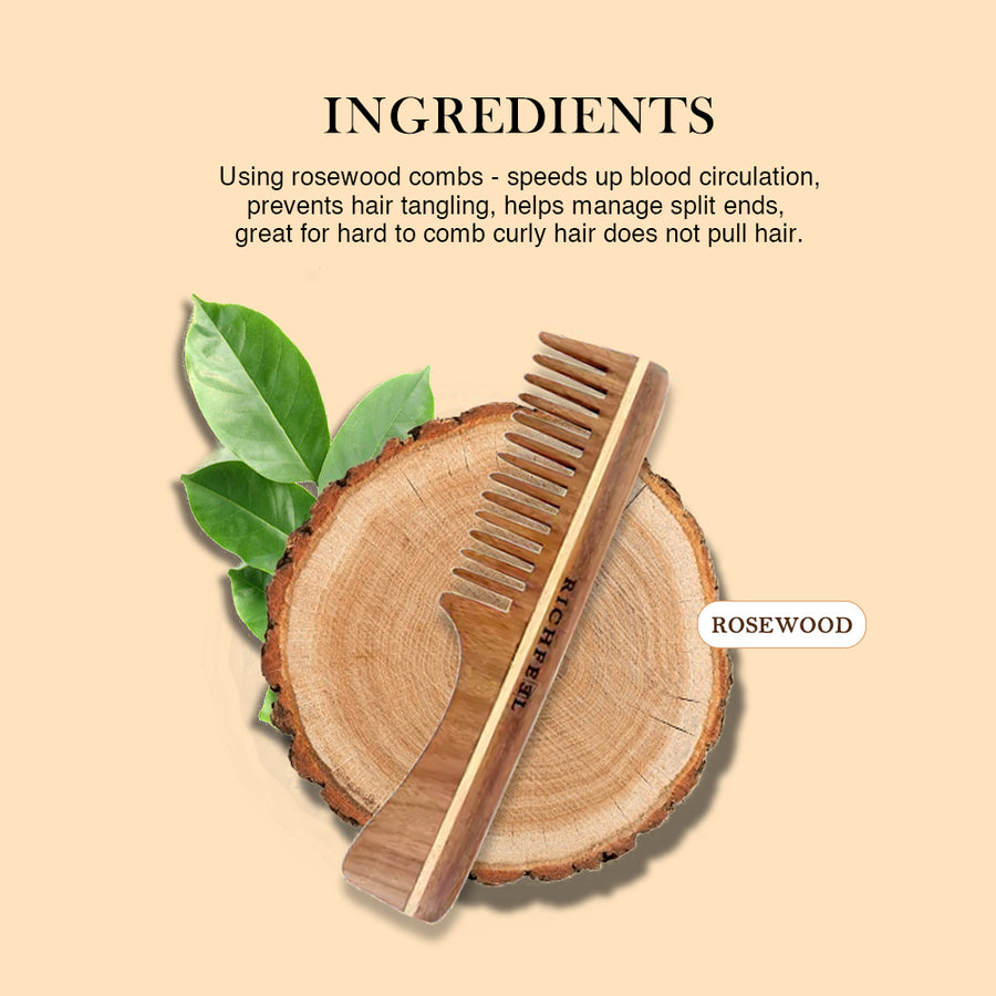 Richfeel Rosewood Handcrafted Hand Comb 100 g