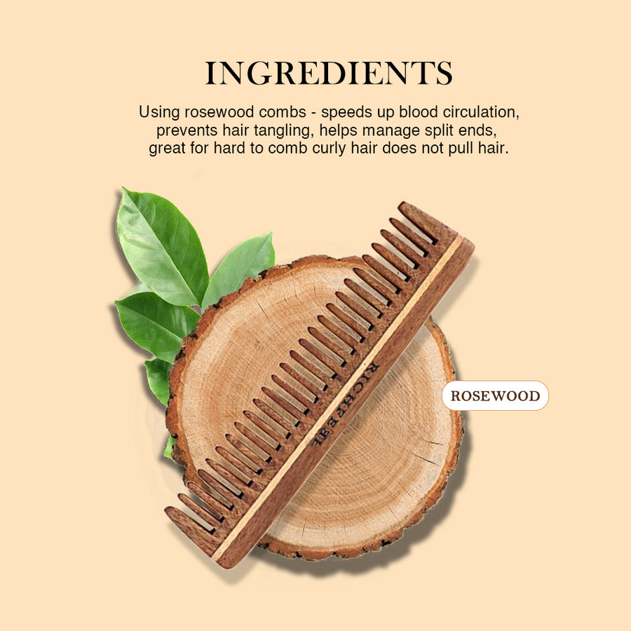 Richfeel Rosewood Handcrafted Plain Comb 100 g