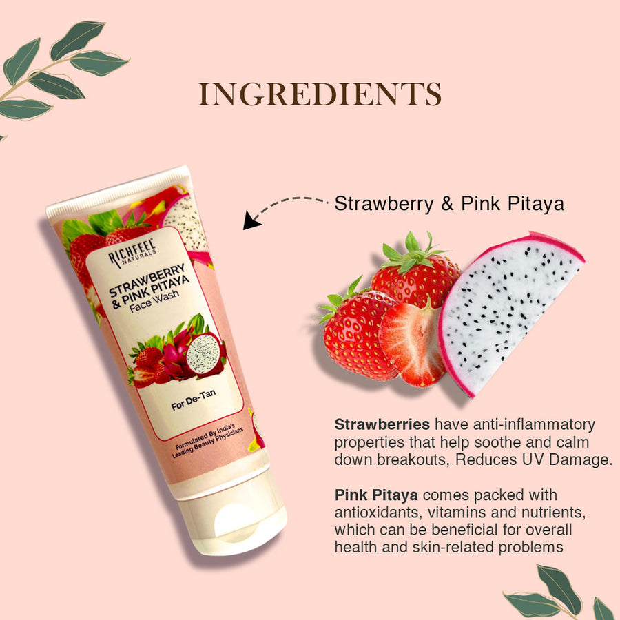 Richfeel Naturals Strawberry & Pink Pitaya Face Wash 100 gm